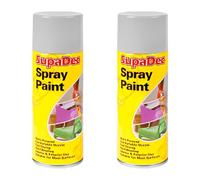 SupaDec Spray Paint, Multi-Purpose, Quick Dry Aerosol, Smooth Finish, High Coverage, Easy-to-Use DIY Paint for Home Improvement, Craft Projects & Decorative (Grey Undercoat, 400ml, Pack of 2)
