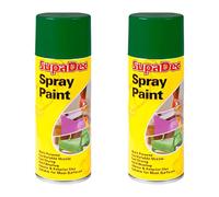 SupaDec Spray Paint, Multi-Purpose, Quick Dry Aerosol, Smooth Finish, High Coverage, Easy-to-Use DIY Paint for Home Improvement, Craft Projects & Decorative (Green, 400ml, Pack of 2)