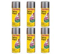 SupaDec Spray Paint, Multi-Purpose, Quick Dry Aerosol, Smooth Finish, High Coverage, Easy-to-Use DIY Paint for Home Improvement, Craft Projects & Decorative (Silver, 400ml, Pack of 6)