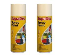 SupaDec Spray Paint, Multi-Purpose, Quick Dry Aerosol, Smooth Finish, High Coverage, Easy-to-Use DIY Paint for Home Improvement, Craft Projects & Decorative (Cream, 400ml, Pack of 2)
