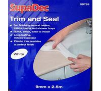 SupaDec Trim And Seal Strip White Sealant Kitchen Bathroom Shower Plastic Trim