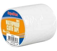 SupaDec Waterproof Cloth Tape Carpet Gaffer Super Sticky DIY Decorating 48mm x 4.5m Ultra Strong Heavy Duty Multi-Purpose Self Adhesive Repair Duct Tapes Use For Plastic Metal Glass Wood (White)