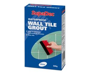 SupaDec Waterproof Wall Tile Grout - 500g | Cement-Based Powder Grout for Kitchens - Bathrooms & Showers | Easy-Mix Formula | For Joints Up to 3mm | Suitable for Interior & Exterior Use
