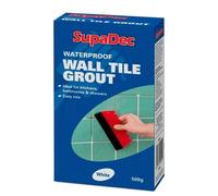 Supadec Waterproof Wall Tile Grout White, 500G -Mould Resistant Powder For Bathrooms, Kitchens & Showers - Interior & Exterior Use