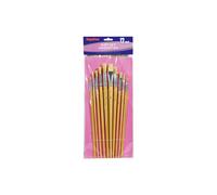 SupaDec Wooden Handle Artist Brush Set 12 Piece [CAB12]