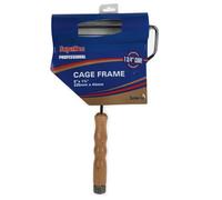 Supadec Wooden Handle Cage Roller Frame 9 Inch - 5 Wire 8mm Bar Screw Fit - Durable Trade Quality Paint Roller Frame Painting Tool