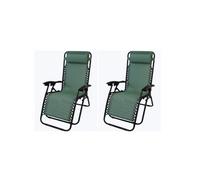 SupaGarden 2 X Mint Green Zero Gravity Chair Lounger