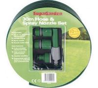 Supagarden Hose & Spray Nozzle Set Green (30M)