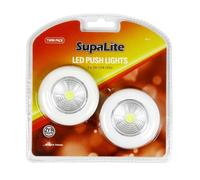 SupaLite LED Push Light Pack of 2 in White Supalite White