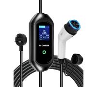 SUPAREE 10M Electric Car Charger 3KW Type 2 EV Chargers Portable EV Charger 3 Pin with 2.8" LED Screen Delay Timer Adjustable Current 6A 8A 10A 13A Storage Bag IP65 Waterproof for EVs & PHEV