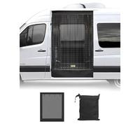 SUPAREE 7'x 6' Van Bug Screen Campervan Bug Nets Van Side Mosquito Net Universal with Hook & Loop Fastener & Chain Closure for Motorhome Camper Caravan Travel Camping (Black Mesh)
