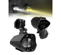 SUPAREE E-mark Motorcycle Spotlights LED 12V Motorbike Auxiliary Lights Motorcycle Fog Lights 60W 6 Modes White Yellow/Amber IP67 for KTM ATV SUV Truck Offroad 2Pcs