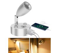 SUPAREE LED Light 12 V Motorhome Dimmable 12 Volt LED Lamps Motorhome Reading Lamp 12 Volt with USB + USB C Charging Port 3000 K Touch Switch for Camper Van Caravan Boat Yacht Pack of 1
