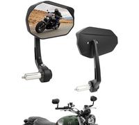 SUPAREE Motorcycle Mirrors Motorbike Bar end Mirrors Bar wing Mirror Motorbike with E-MARK with Rain Deflector Aluminum 360°Rotating Suitable for Scooter Cruiser Sport(2-Pack)