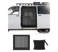 SUPAREE T5 T6 Campervan Mosquito Nets Van Bug Screen Van Sliding Door Screen with Zipper Closure & Hook & Loop Fastener for Camper Travel Camping 5'x 5'(Black Mesh)