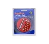 Supatool 7 Piece Bits Set Silver/red (One Size)