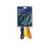 Supatool Bungee Cord Set With Plastic Hooks (Pack Of 2) Orange/purple (90 X 0.8Cm)