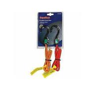 Supatool Bungee Cord Set With Plastic Hooks (Pack Of 2) Red/orange (90 X 0.8Cm)
