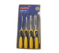 Supatool Chisel Set With Bi Material Handles (4 Piece Set) Yellow/black/silver (One Size)