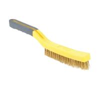 SupaTool Deluxe Wire Brush - 4 Row Strong Steel Bristles | Heavy Duty Wire Brush with Soft Grip Handle | Rust Removal - Paint Cleaning & Surface Preparation - Premium Handled Wire Brush