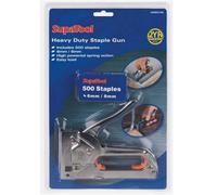 Supatool Heavy Duty Staple Gun - High Powered Spring Action With 500 Staples 6mm & 8mm - Easy Load Stapler