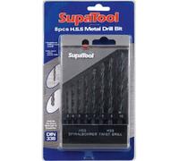 SupaTool HSS Metal Drill Bit Set (8 Pieces) in Black Supatool Black