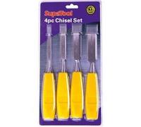 SupaTool Plastic Handle Chisel Set 4 Piece Heavy Duty Chisels 6mm 12mm 18mm 24mm