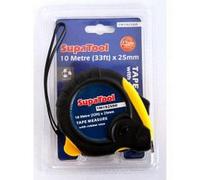 Supatool Rubberised Tape Measure Black/yellow (10M X 25mm)
