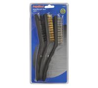 SupaTool Wire Brush Set (Pack of 3) in Grey Supatool Grey