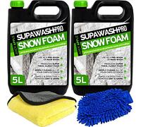 SUPAWASH-PRO Apple Snow Foam Car Shampoo 10L with 1 x Microfibre Cloth & 1 Microfibre Wash Mitt - pH Neutral Car Detailing Kit