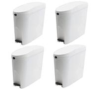 SUPAWASH-PRO Sanitary Bin 20L x 4 Slimline Washrooms Toilets Hygienic Disposal Pedal Container Bins for Female Ladies And Baby Hygiene Products - 20 litres White