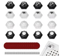 SUPAWAY 16 Furniture Castors Small Adhesive Swivel Castors Self-Adhesive Caster Wheels Mini Universal Wheel 360 Degree Ball Castors for Storage Cabinets, Vanity Cabinets, Coffee Table, Bedside Table,