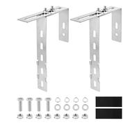 SUPAWAY 2 x Solar Panel Mount Hooks, Adjustable 6-18 cm Balcony Bracket, Stainless Steel 304 Thickness 2 mm Solar Balcony Power Station Bracket Balcony Hook with Screws Set for Square Round Railing