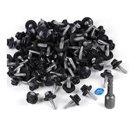 SUPAWAY 200 Self-Tapping Screws 4.8 x 19 mm Hexagonal Plumber Screws with Sealing Washer Roof Screws Galvanised Hex Head with 1 Hex Bit Socket Set Trapezoidal Sheet Metal Screws Grey