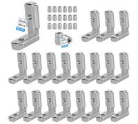 SUPAWAY 20pcs T-Groove Angle Brackets 3030 Angle Connector Right Angle Joint Aluminum Alloy Corner Bracket European Standard Aluminum Profile Groove with 40 Screws