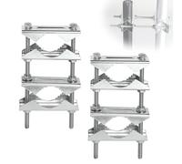 SUPAWAY 2pcs Double Antenna Mast Clamp Adjustable for 25-50mm Diameter