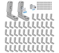 SUPAWAY 80pcs T-Groove Angle Brackets 3030 Angle Connector Right Angle Joint Aluminum Alloy Corner Bracket European Standard Aluminum Profile Groove with 160 Screws
