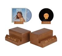Supaway Pack of 2 Wooden Record Holder Vinyl Record Shelf Vintage Record Stand Album Display Stand for 1.5 cm Thick Record Holder Present Your Now Playing Album Cover