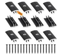 Supaway Pack of 200 Plastic Aluminium Alloy T-Clips for Decking 6 mm Gap Spacing Hidden Spacers with 200 Screws for WPC/BPC Flooring Composite Boards Black