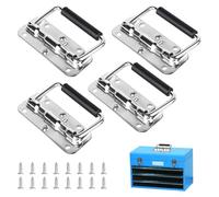 SUPAWAY Pack of 4 Folding Handles, Small Spring-Loaded Box Handle, Iron, 110 mm, Spring Handle, Folding Hardware Boxes Handle, Folding Handle for Boxes for Suitcases, Flight Cases, Tool Boxes, Camping