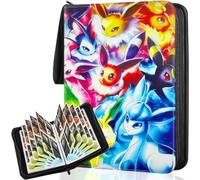 SupaWeiss 50 Page Trading Card Binder,Card Binder 4 pocket,Trading Card Albums for Hold 400 Cards,PU Leather Card Folder with Zipper,Waterproof Card Book Holder for Card Collection (YIBU2-400 Pockets)