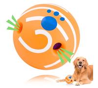 SupaWeiss Giggle Ball for Dogs,11cm/4.33in Interactive Dog Ball,Orange Squeaky Dog Balls for Exercise & Training for Large,Medium,and Small Dogs