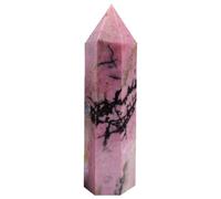 SUPBEI 1PCS Rhodonite Crystal Towers Natural Healing Crystal Wand 6 Faceted Single Point Prism Tower for Meditation Home Decor Collection Gift,3.15in(8cm)
