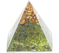 SUPBEI Crystal Pyramid Positive Energy Handmade Crystal Gravel Protection Crystals Energy Generator for Stress Reduce Healing Meditation Attract Wealth Lucky,Peridot