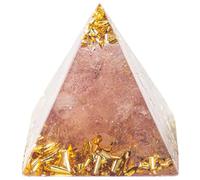 SUPBEI Healing Crystal Gemstone Pyramid Natural Crystal Gravel Handmade Energy Tower for Meditation Yoga Reiki Chakra Feng Shui Divination Home Decor,Strawberry Crystal