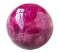 SUPBEI Natural Crystal Ball 1.6"(4cm) Gemstone Polished Sphere Divination Ball Decorative Sphere with Wood Stand Healing Crystals Ball Healing Stone Rocks Ball Mineral Collection,Purple Fluorite