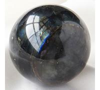 SUPBEI Natural Crystal Ball 1.6"(4cm) Gemstone Polished Sphere Divination Ball Decorative Sphere with Wood Stand Healing Crystals Ball Healing Stone Rocks Ball Mineral Collection,Labradorite