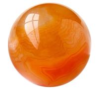 SUPBEI Natural Crystal Ball 1.6"(4cm) Gemstone Polished Sphere Divination Ball Decorative Sphere with Wood Stand Healing Crystals Ball Healing Stone Rocks Ball Mineral Collection,Red Agate