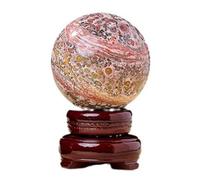 SUPBEI Natural Leopard Agate Crystal Ball Original Stone Polished Crystal Ball for Fengshui Divination Home Decoration Photography Crystal Sphere,1.97in(5cm)