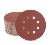 SUPBICCO 5 Inch 8 Hole Sanding Discs Hook and Loop, 50 PCS 180 Grit Round Sand Paper Disc, Aluminum Oxide Sandpaper Pads for Random Orbital Sander